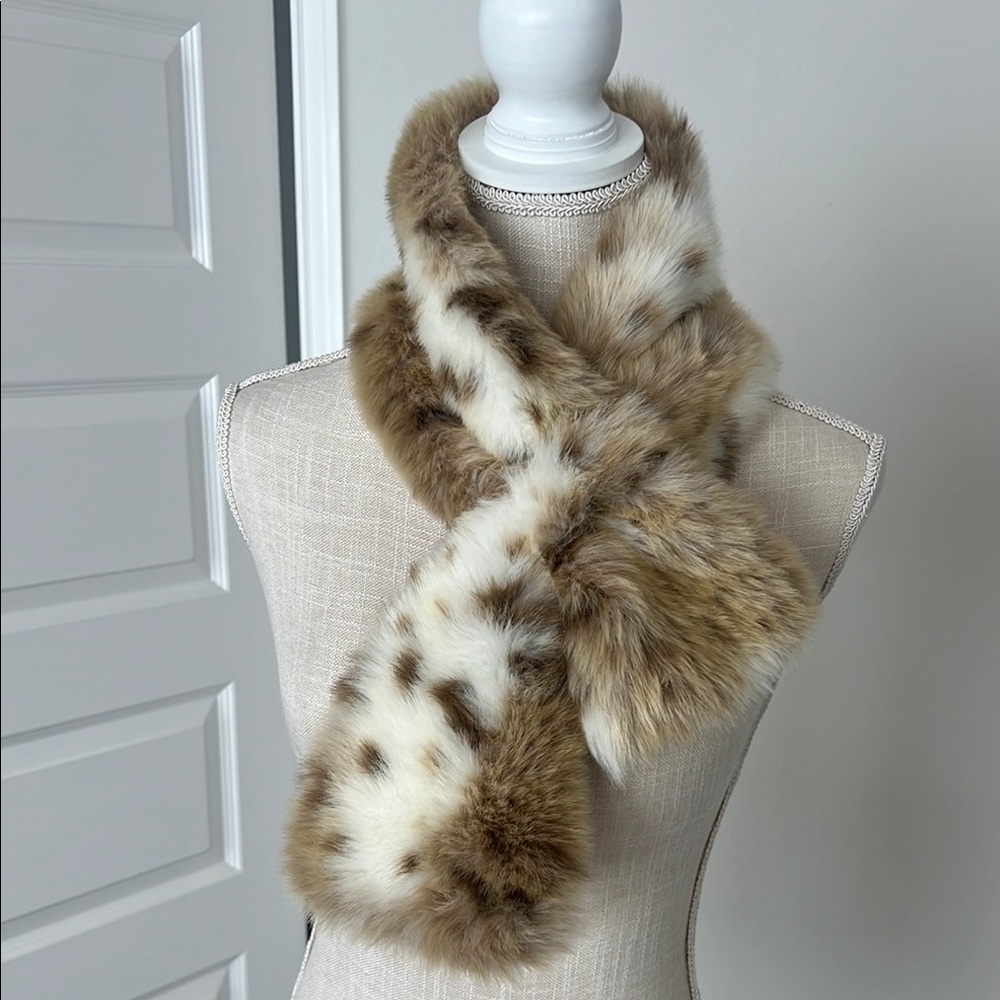 Faux Fur Animal Print Scarf
